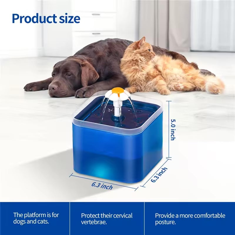 Smart Whiskers™ 2L Automatic Pet Water Fountain with LED Lighting